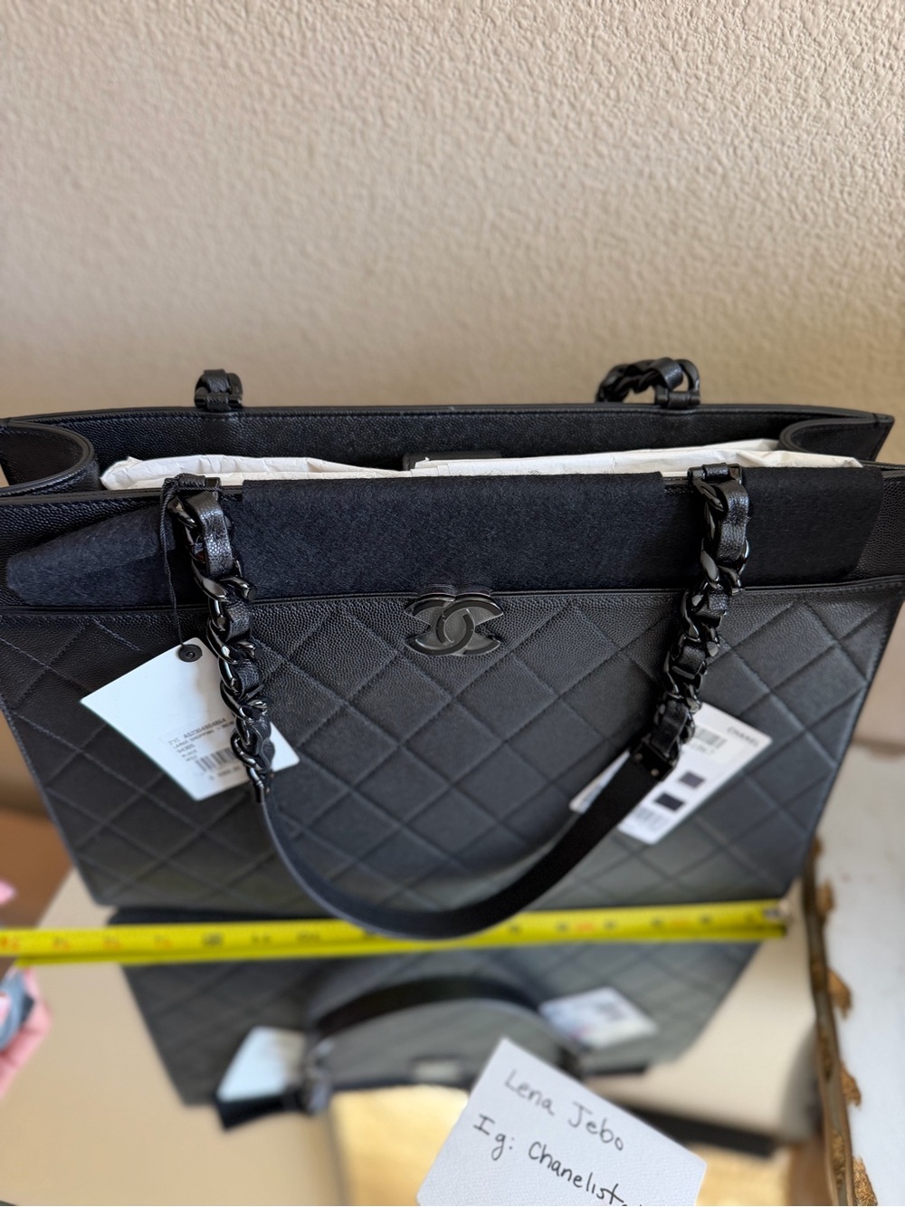 CHANEL Black Quilted Chain-Handle Tote - Picture 8 of 10
